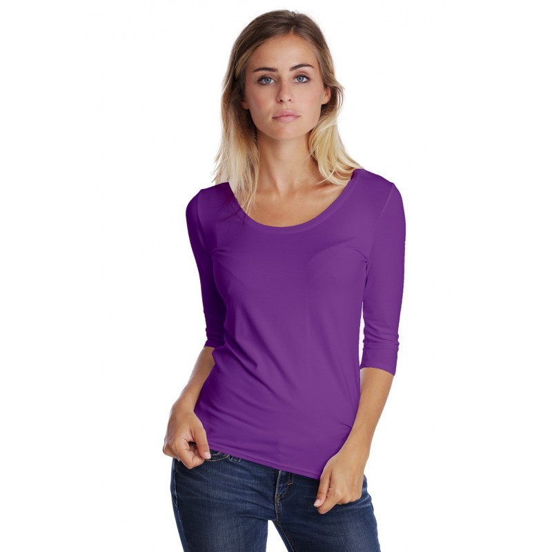 T-shirt col rond manches 3-4 en modal JOE04 T-shirt col rond manches 3-4 en modal JOE04