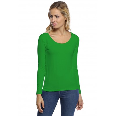 T-shirt col rond bande rapportée manches longues en modal JOE05