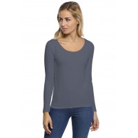 T-shirt col rond bande rapportée manches longues en modal JOE05
