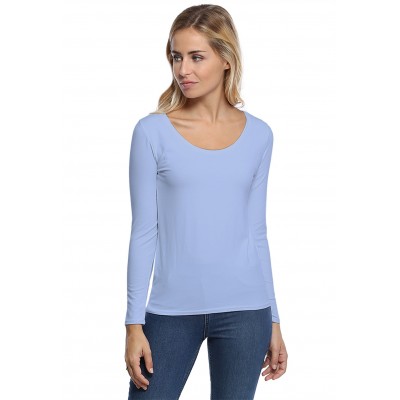 T-shirt col rond bande rapportée manches longues en modal JOE05