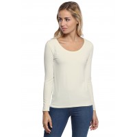 T-shirt col rond bande rapportée manches longues en modal JOE05