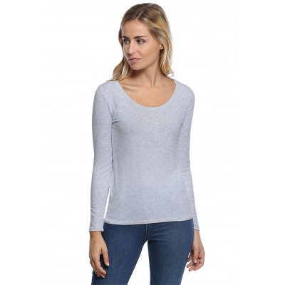 T-shirt col rond bande rapportée manches longues en modal JOE05