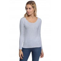 T-shirt col rond bande rapportée manches longues en modal JOE05
