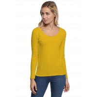 T-shirt col rond bande rapportée manches longues en modal JOE05