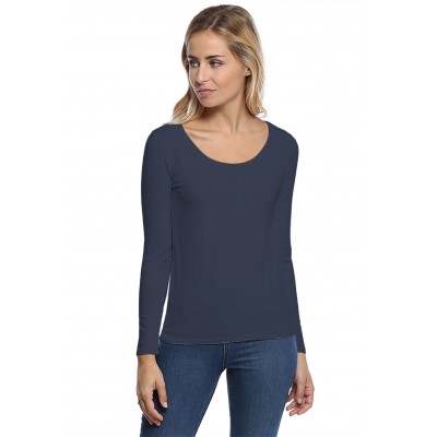 T-shirt col rond bande rapportée manches longues en modal JOE05