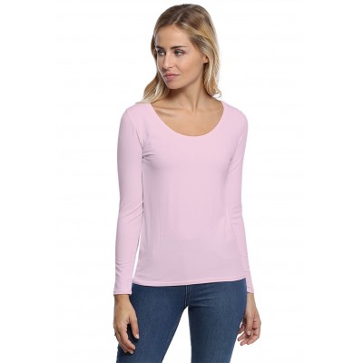 T-shirt col rond bande rapportée manches longues en modal JOE05