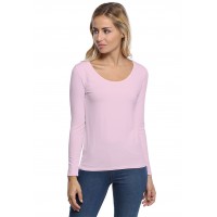 T-shirt col rond bande rapportée manches longues en modal JOE05