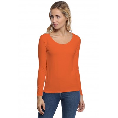 T-shirt col rond bande rapportée manches longues en modal JOE05