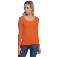 T-shirt col rond bande rapportée manches longues en modal JOE05
