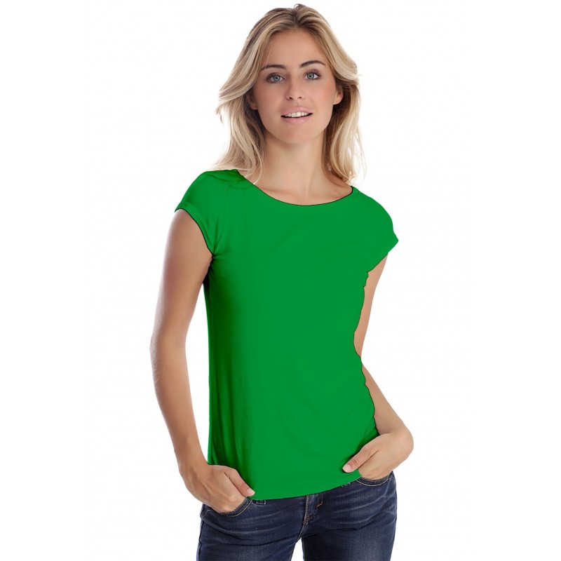T-shirt col bateau manches courtes capes en modal DOMI02 T-shirt col bateau manches courtes capes en modal DOMI02