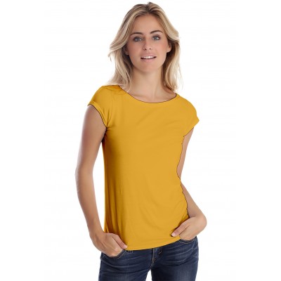 T-shirt col bateau manches courtes capes en modal DOMI02