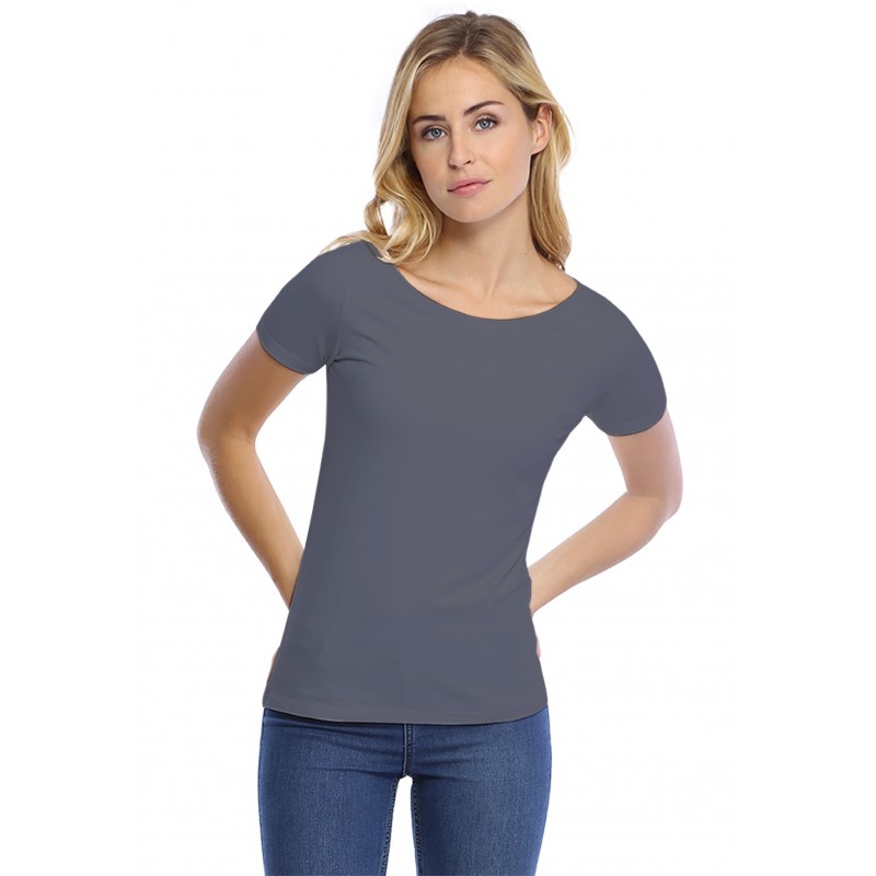 T-shirt col bateau manches courtes courtes en modal DOMI03 T-shirt col bateau manches courtes courtes en modal DOMI03