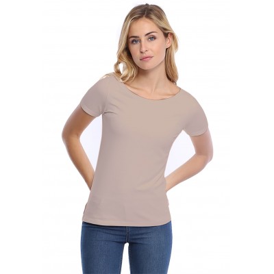 T-shirt col bateau manches courtes courtes en modal DOMI03