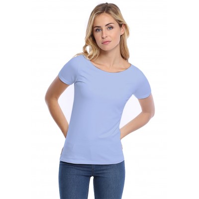 T-shirt col bateau manches courtes courtes en modal DOMI03