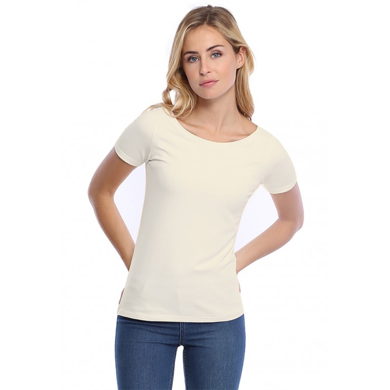 T-shirt col bateau manches courtes courtes en modal DOMI03 T-shirt col bateau manches courtes courtes en modal DOMI03