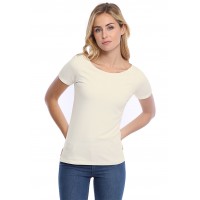T-shirt col bateau manches courtes courtes en modal DOMI03