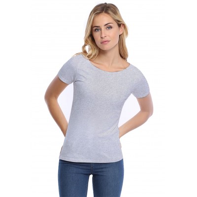 T-shirt col bateau manches courtes courtes en modal DOMI03