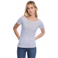 T-shirt col bateau manches courtes courtes en modal DOMI03