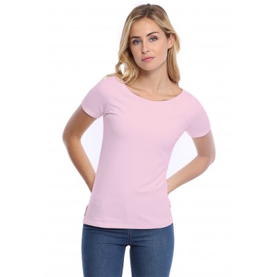 T-shirt col bateau manches courtes courtes en modal DOMI03