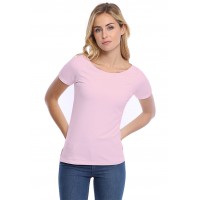 T-shirt col bateau manches courtes courtes en modal DOMI03