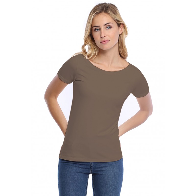 T-shirt col bateau manches courtes courtes en modal DOMI03 T-shirt col bateau manches courtes courtes en modal DOMI03