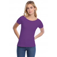 T-shirt col bateau manches courtes courtes en modal DOMI03