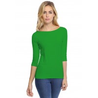 T-shirt col bateau manches 3-4 en modal DOMI04