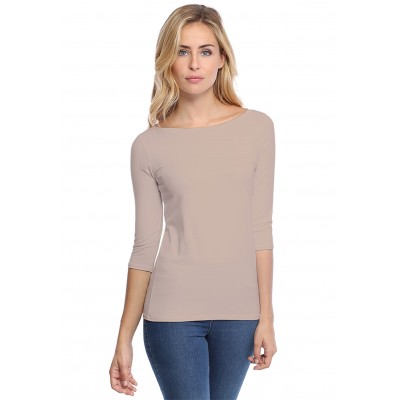 T-shirt col bateau manches 3-4 en modal DOMI04