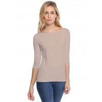 T-shirt col bateau manches 3-4 en modal DOMI04
