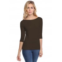 T-shirt col bateau manches 3-4 en modal DOMI04