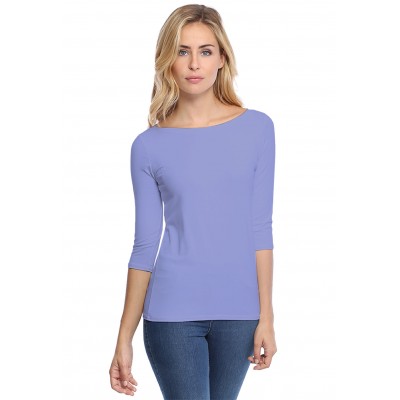 T-shirt col bateau manches 3-4 en modal DOMI04