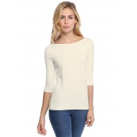 T-shirt col bateau manches 3-4 en modal DOMI04