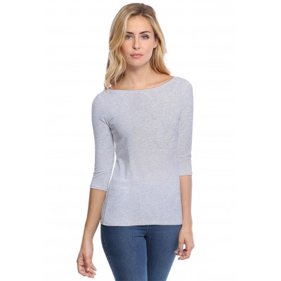 T-shirt col bateau manches 3-4 en modal DOMI04