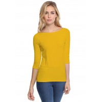 T-shirt col bateau manches 3-4 en modal DOMI04