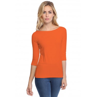 T-shirt col bateau manches 3-4 en modal DOMI04