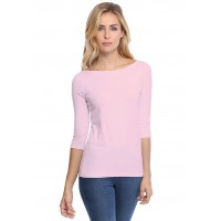 T-shirt col bateau manches 3-4 en modal DOMI04