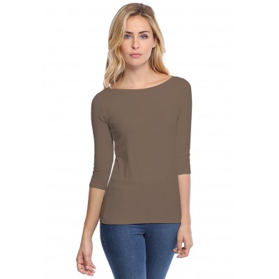 T-shirt col bateau manches 3-4 en modal DOMI04