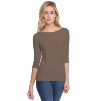 T-shirt col bateau manches 3-4 en modal DOMI04