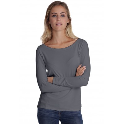 T-shirt col bateau manches longues en modal DOMI05