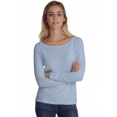 T-shirt col bateau manches longues en modal DOMI05
