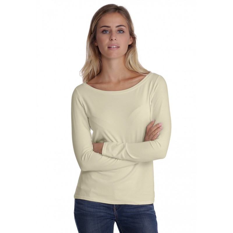T-shirt col bateau manches longues en modal DOMI05 T-shirt col bateau manches longues en modal DOMI05