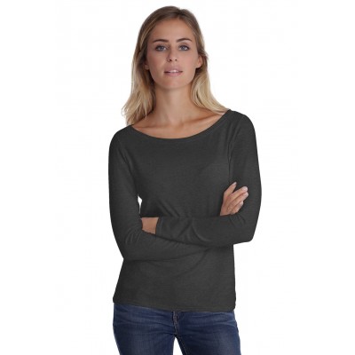 T-shirt col bateau manches longues en modal DOMI05