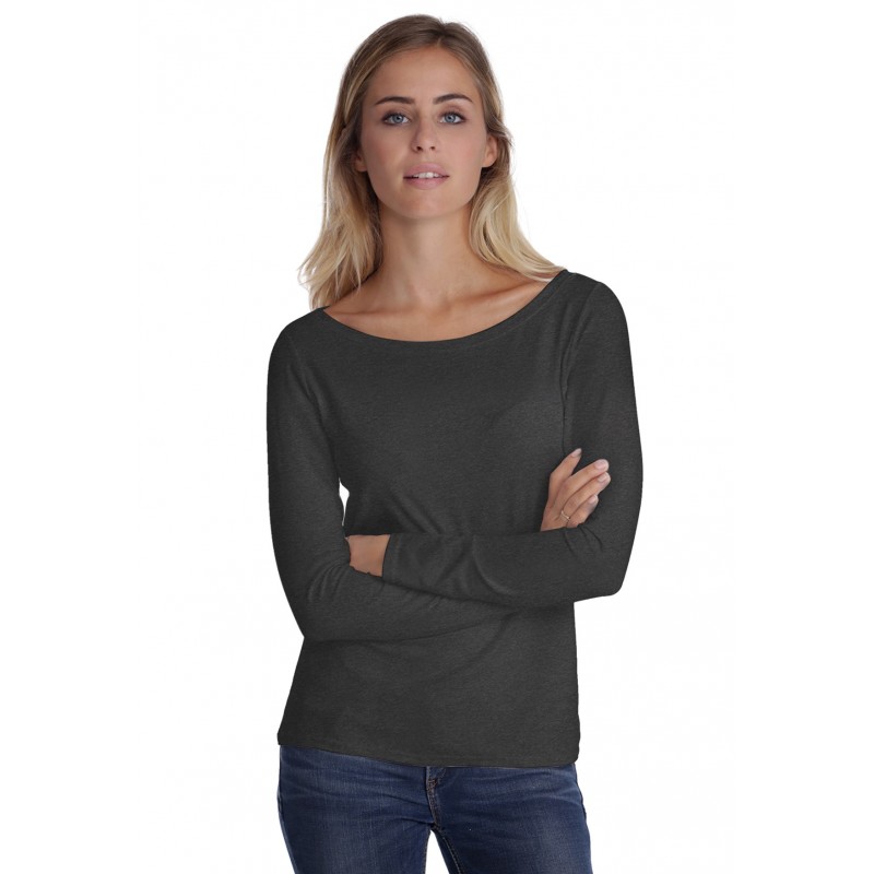 T-shirt col bateau manches longues en modal DOMI05 T-shirt col bateau manches longues en modal DOMI05