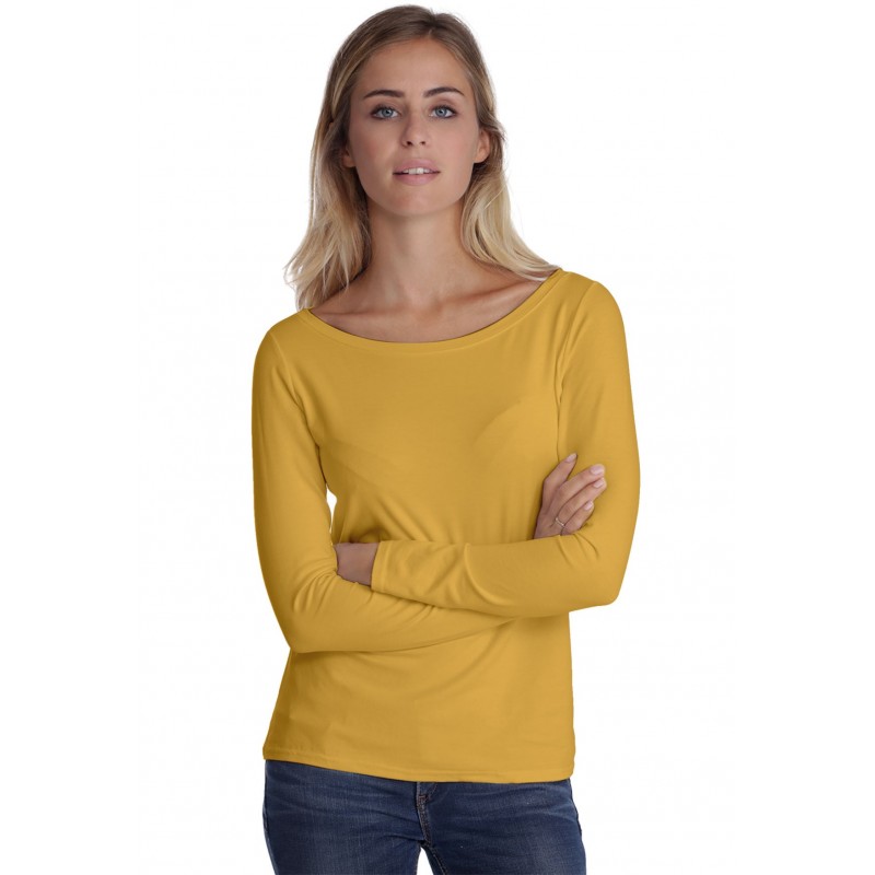 T-shirt col bateau manches longues en modal DOMI05 T-shirt col bateau manches longues en modal DOMI05