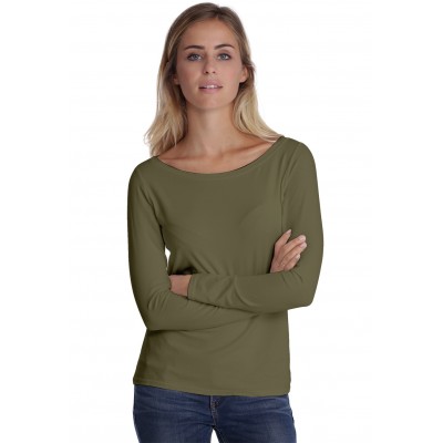T-shirt col bateau manches longues en modal DOMI05