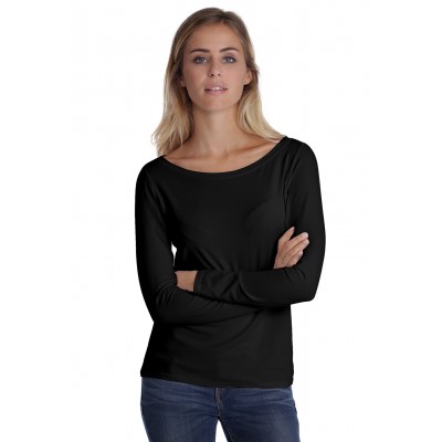 T-shirt col bateau manches longues en modal DOMI05