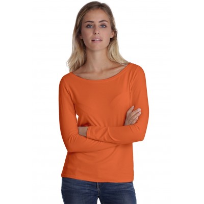 T-shirt col bateau manches longues en modal DOMI05