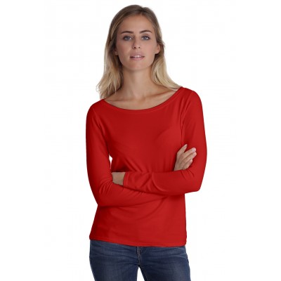 T-shirt col bateau manches longues en modal DOMI05