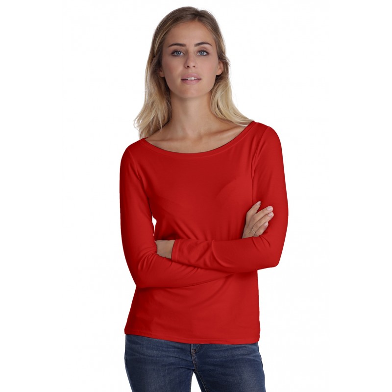 T-shirt col bateau manches longues en modal DOMI05 T-shirt col bateau manches longues en modal DOMI05