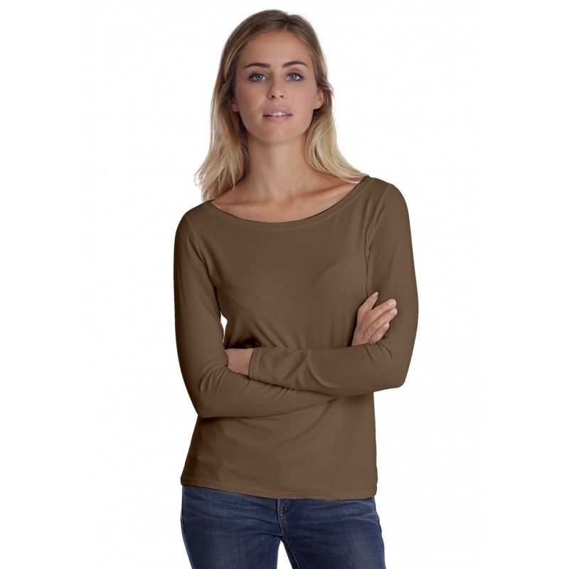 T-shirt col bateau manches longues en modal DOMI05 T-shirt col bateau manches longues en modal DOMI05